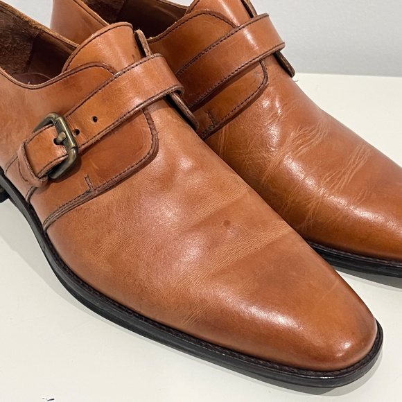 NavyBoot Swiss Made Men’s Dress Shoes EU 41 US 8-8.5 Brown Leather w/ Buckle - Picture 3 of 9